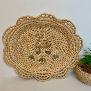 Vintage woven Seagrass basket Tray Wall Art BOHO